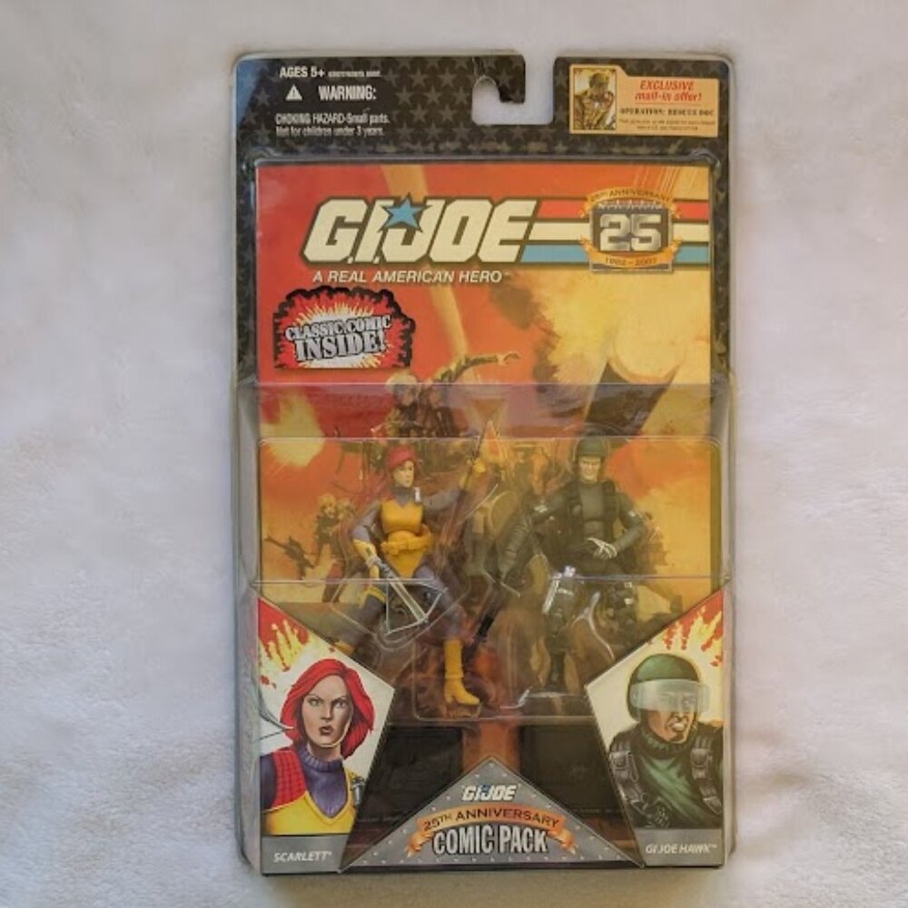 GI JOE 25TH ANNIVERSARY SCARLETT & HAWK